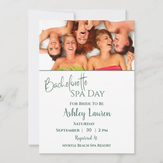 独身最後の女たちのスパへの招待 招待状 (正面)