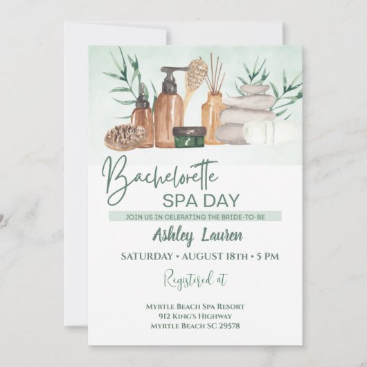 独身最後の女たちのスパへの招待 招待状 (正面)