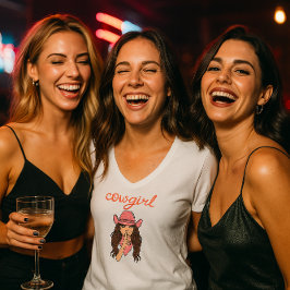 独身最後の女の子カウガールTシャツ Tシャツ