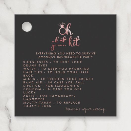 独身最後の女の子キットお好みのタグ フェイバータグ (正面)