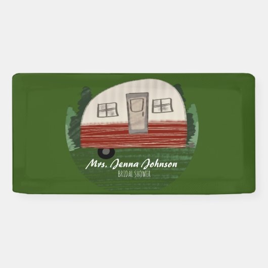 独身最後の女友達とのキャンプ旅行 山々 グリーン 横断幕 (横)