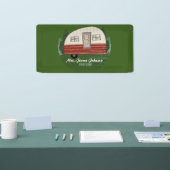 独身最後の女友達とのキャンプ旅行 山々 グリーン 横断幕 (トレードショー)