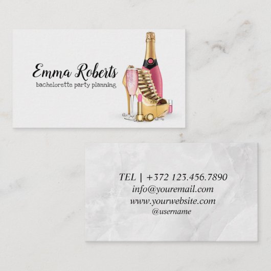 独身最後の女友達とのパーティープラン 名刺 (正面/裏面)