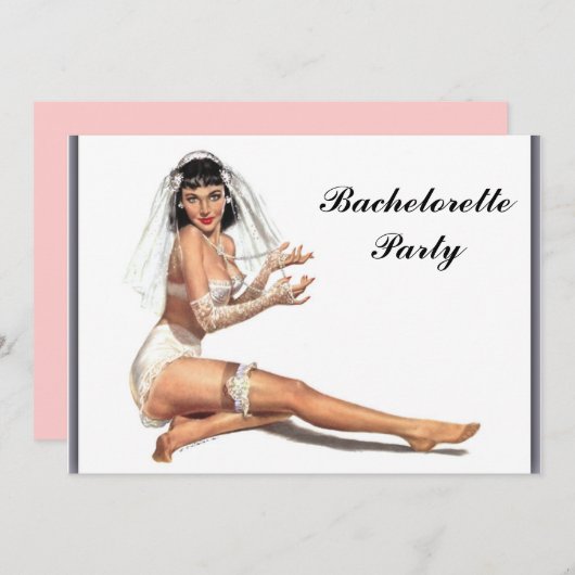 独身最後の女友達とのパーティー招待状 招待状 (正面/裏面)