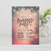 独身最後の女友達とのパーティー 夏のビーチ ヤシの木 ライト 招待状 (スタンド正面)