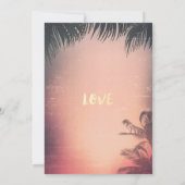 独身最後の女友達とのパーティー 夏のビーチ ヤシの木 ライト 招待状 (裏面)