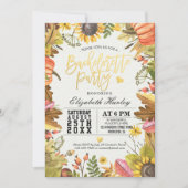 独身最後の女友達とのパーティー 秋 紅葉 落ち葉 かぼちゃ 招待状 (正面)