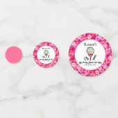 独身最後の女友達とのパーティー  結婚前のお披露目 ゴルフ ピンク フラワー コンフェッティ (裏面)