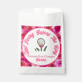 独身最後の女友達とのパーティー 結婚前のお披露目 ゴルフ ピンク フラワー フェイバーバッグ