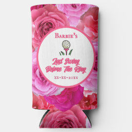 独身最後の女友達とのパーティー  結婚前のお披露目  ゴルフ ピンク フローラル スリム缶クーラー