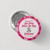 独身最後の女友達とのパーティー  結婚前のお披露目  ゴルフ ピンク フローラル 缶バッジ (正面&裏面)