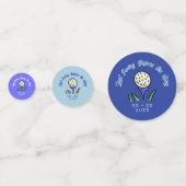 独身最後の女友達とのパーティー  結婚前のお披露目 ゴルフ 青 花 コンフェッティ (裏面)