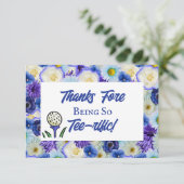 独身最後の女友達とのパーティー  結婚前のお披露目 ゴルフ 青 花 サンキューカード (スタンド正面)