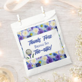 独身最後の女友達とのパーティー  結婚前のお披露目 ゴルフ 青 花 フェイバーバッグ (クリップ留めされた状態)