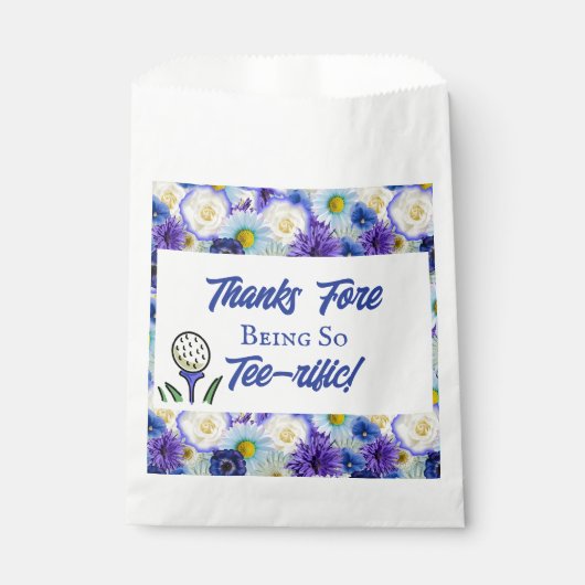 独身最後の女友達とのパーティー  結婚前のお披露目 ゴルフ 青 花 フェイバーバッグ (正面)