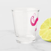 独身最後の女友達とのパーティー / 結婚式 ピンクのカーリーな口ひげ ショットグラス (左)