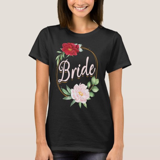 独身最後の女友達とのパーティー 結婚式 婚約者シャワー 花のブライズ Tシャツ (正面)