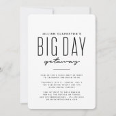 独身最後の女友達との旅行 黒白の招待状 招待状 (正面)