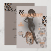 独身最後の女友達パーティーのファッション ディーバ マガジン 招待状 (正面/裏面)