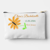 独身最後の女友達パーティーの名前 日付 場所を追加 ヒマワリ アクセサリーポーチ (裏面)