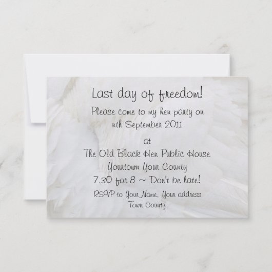 独身最後の女友達パーティーの招待状 招待状 (裏面)