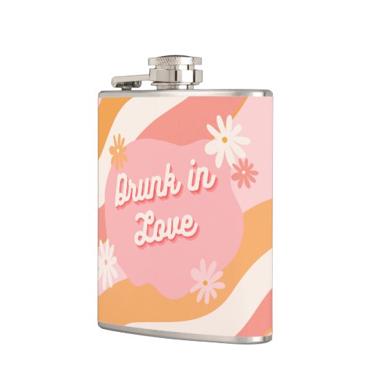 独身最後の女友達パーティーの景品 レトロ ピンク 恋に酔って フラスク (左)
