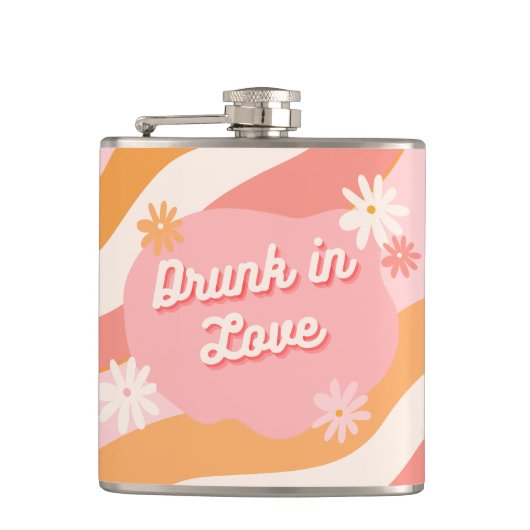 独身最後の女友達パーティーの景品 レトロ ピンク 愛の酔い フラスク (正面)