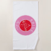 独身最後の女友達パーティーの花嫁 ビーチタオル (正面)