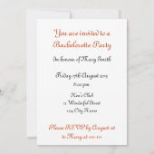 独身最後の女友達パーティー招待状 - オーダーメイド 招待状 (裏面)