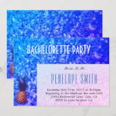 独身最後の女友達パーティー招待状 - プール/夏のテーマ 招待状 (正面/裏面)