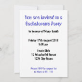 独身最後の女友達パーティー招待状 招待状 (裏面)