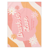 独身最後の女友達パーティー景品 レトロ ピンク & オレンジ テーブルクロス (正面)