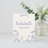 独身最後の女友達パーティー週末招待状 結婚式 シーズンカード (スタンド正面)