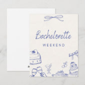 独身最後の女友達パーティー週末招待状 結婚式 シーズンカード (正面/裏面)