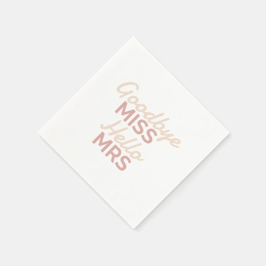 独身最後の女友達パーティー さようならミス こんにちはミセス 花嫁 スタンダードカクテルナプキン (角)