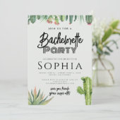 独身最後の女友達パーティー サボテン 水彩 サージュ ガーデン 招待状 (スタンド正面)