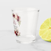 独身最後の女友達パーティー バーガンディー 水彩 花 ショットグラス (右)