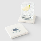 独身最後の女友達パーティー ビーチクラブ 青い貝殻 ネーム ストーンコースター (横)