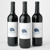 独身最後の女友達パーティー ビーチクラブ 青い貝殻 ネーム ワインラベル (ボトル)