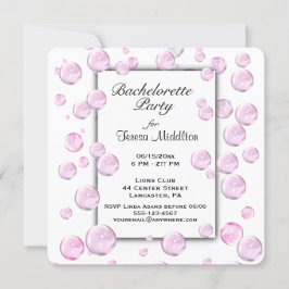 独身最後の女友達パーティー ピンクの泡 招待状