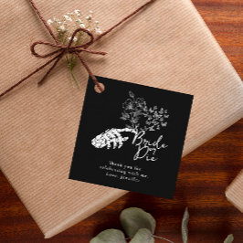 独身最後の女友達パーティー ブラック ゴシック フローラル サンクス フェイバータグ