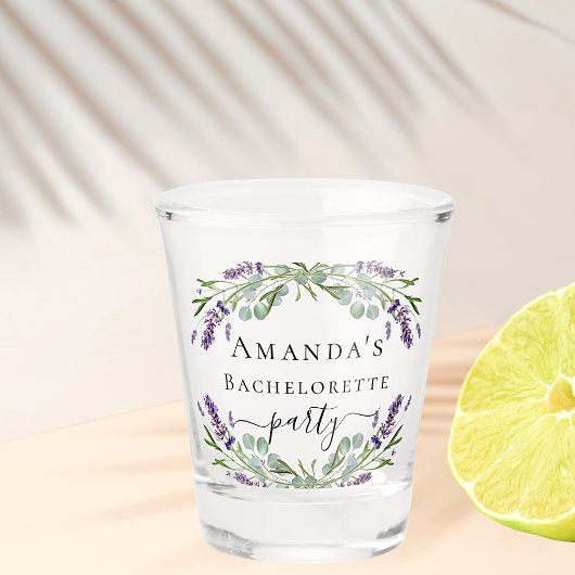 独身最後の女友達パーティー ラベンダー ユーカリグリーン ショットグラス