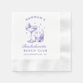 独身最後の女友達パーティー レトロ カクテル パープル 花嫁 縁ありカクテルナプキン (正面)