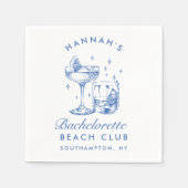 独身最後の女友達パーティー レトロ カクテル 青い花嫁 スタンダードカクテルナプキン (正面)