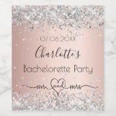 独身最後の女友達パーティー ローズゴールド シルバー Mr. Mrs. ワインラベル (シングルラベル)