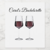 独身最後の女友達パーティー ワインボトル用グラス ワインラベル (シングルラベル)