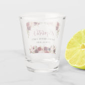 独身最後の女友達パーティー ワインレッド 水彩 フラワー ショットグラス (裏面)