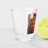 独身最後の女友達パーティー ワインレッド 花柄 木製 ライト ショットグラス (左)