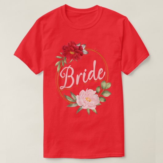 独身最後の女友達パーティー 結婚式 ブライズシャワー 花の装飾 ブラ Tシャツ (デザイン正面)
