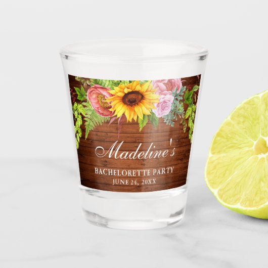 独身最後の女友達パーティー 花の木の装飾 ショットグラス (正面)